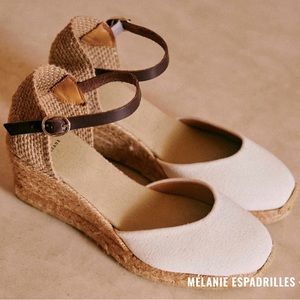 Sezane Melanie Wedge Espadrilles size 39 (8.5)